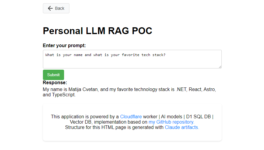 Personal LLM RAG chatbot webpage image